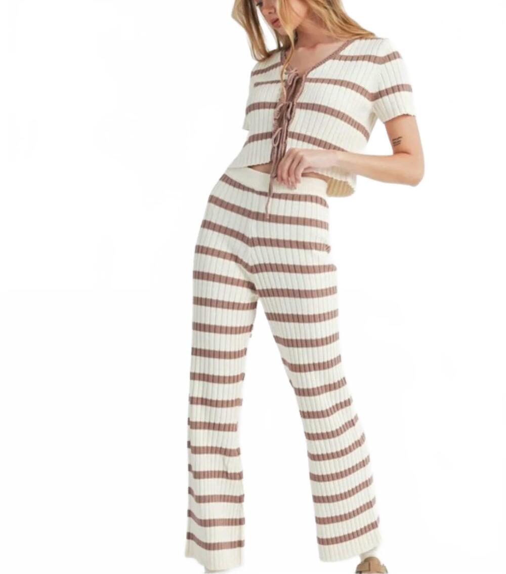 NEW MABLE kacie knit lounge set in mocha